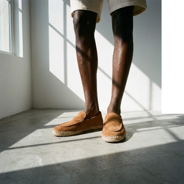 Camel loafer espadrille