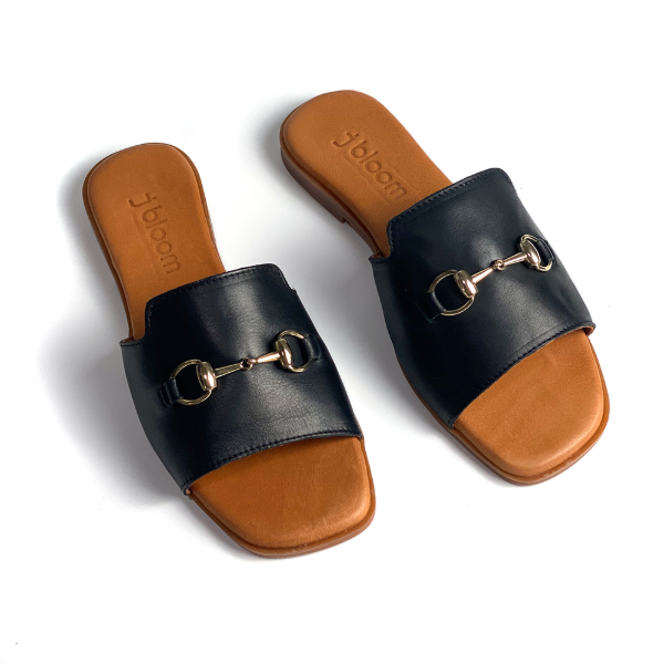 Flat horsebit sandals