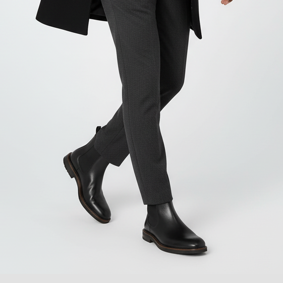 Black Chelsea boots for men