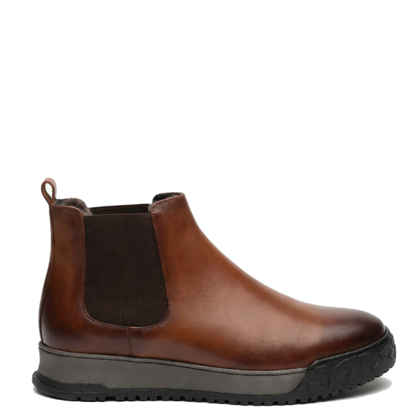 Tan Chelsea Boots with wool lining