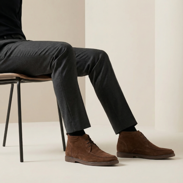 Brown Suede Desert Moc Toe Boots