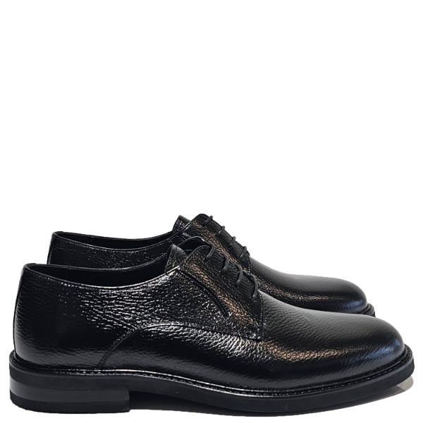 Dress black leather shoes for men