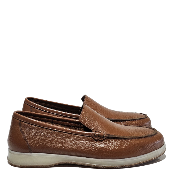 casual and formal loafers in tan color