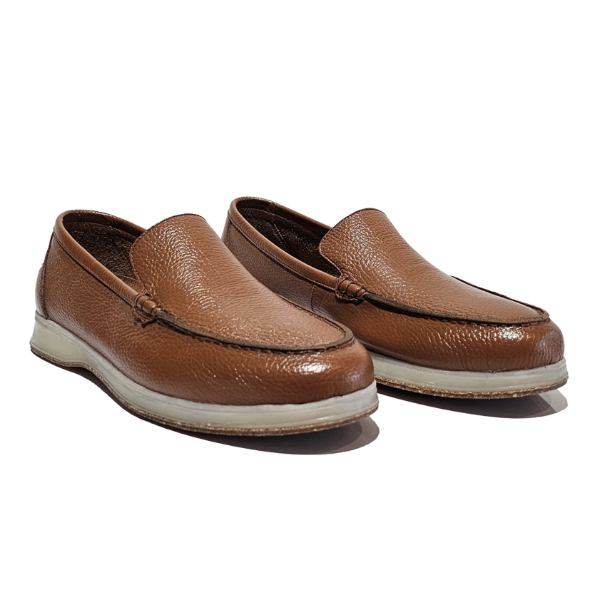 casual and formal loafers in tan color