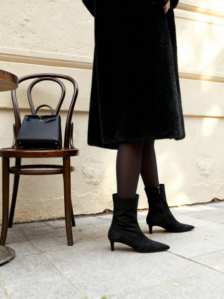 Black Suede dress ankle boots