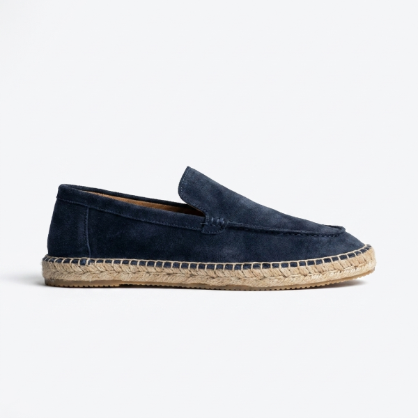 Navy blue loafer espadrille