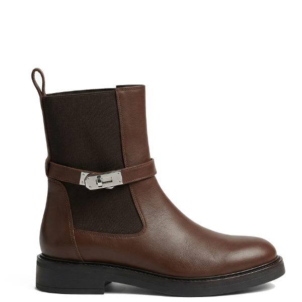 Coffee color & slightly above ankle Chelsea boots