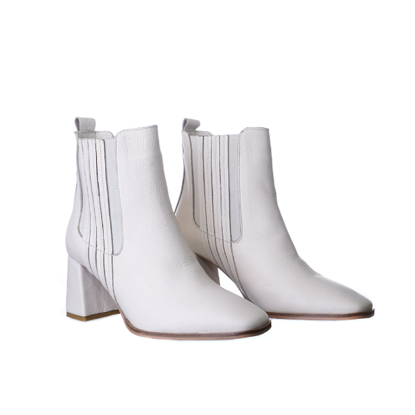 Flare heel chelsea booties