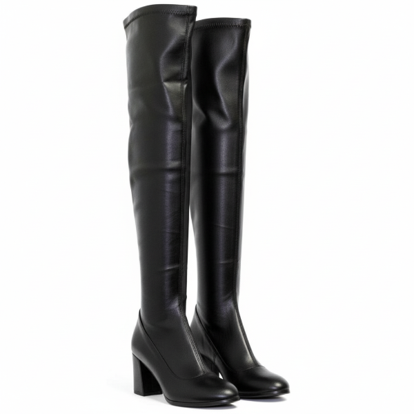 black simile leather boots