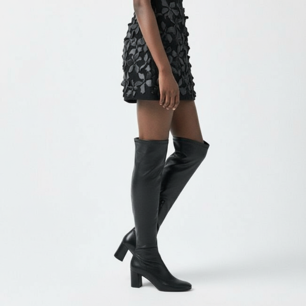 black simile leather boots