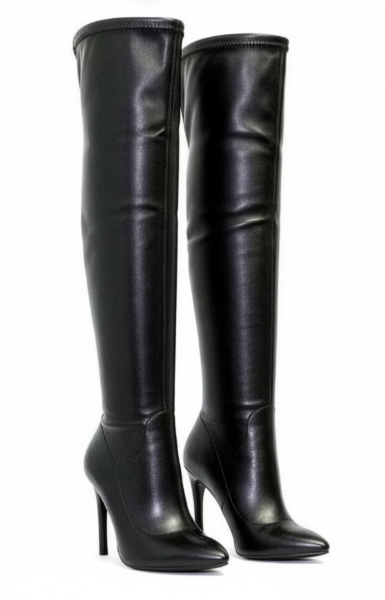 Over the knee boots in Stiletto heels & simili leather