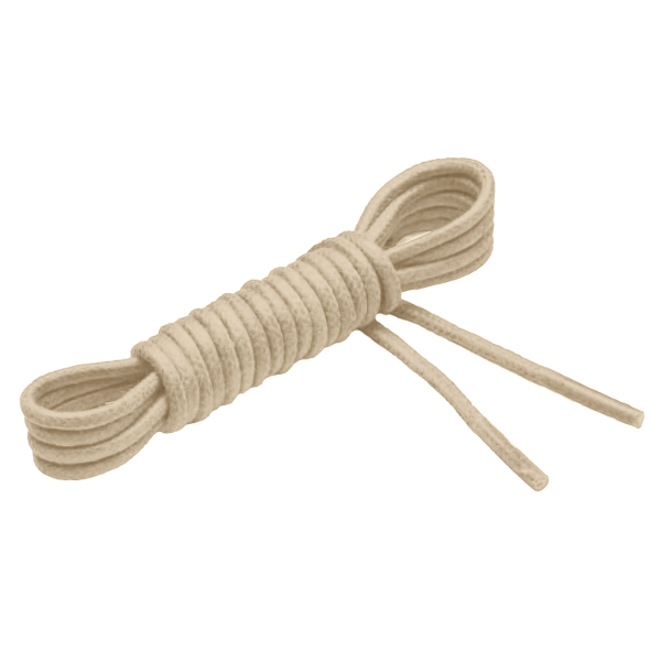 Beige round waxed thin laces